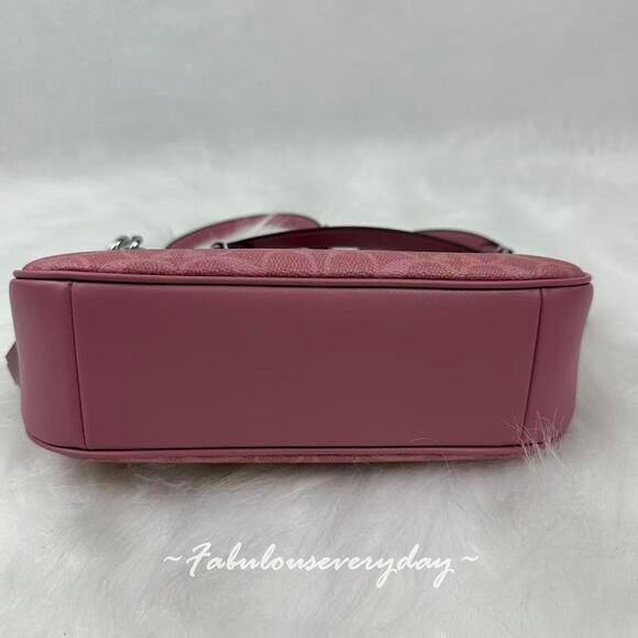 Coach Teri Shoulder Crossbody Bag In Signature Canvas/Sv/Dusty Pink CV933 NWT - Picture 10 of 10